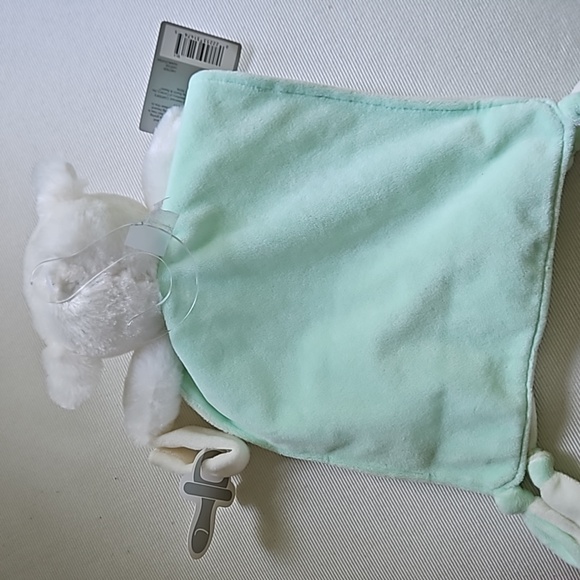 NWT CARTER'S Baby Lamb Green Cuddle Blanket With Rattle & Pacifier Holder - Picture 4 of 10